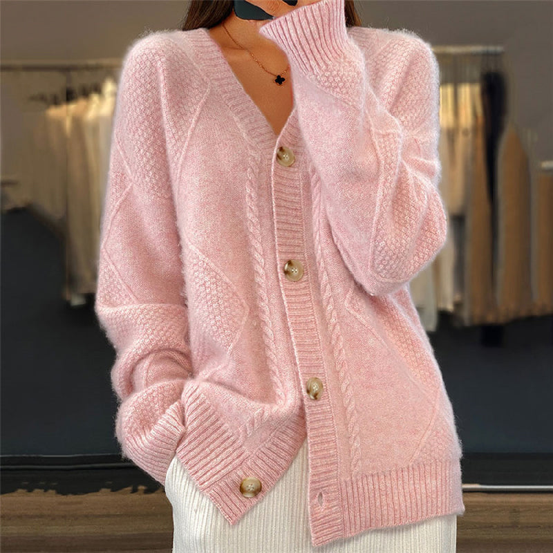 Damen Strickjacke Längsärmelig Gemütlich - Norvielle