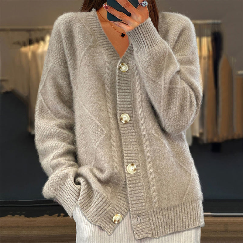Damen Strickjacke Längsärmelig Gemütlich