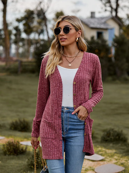 Damen Strickjacke Mit Taschen - Norvielle