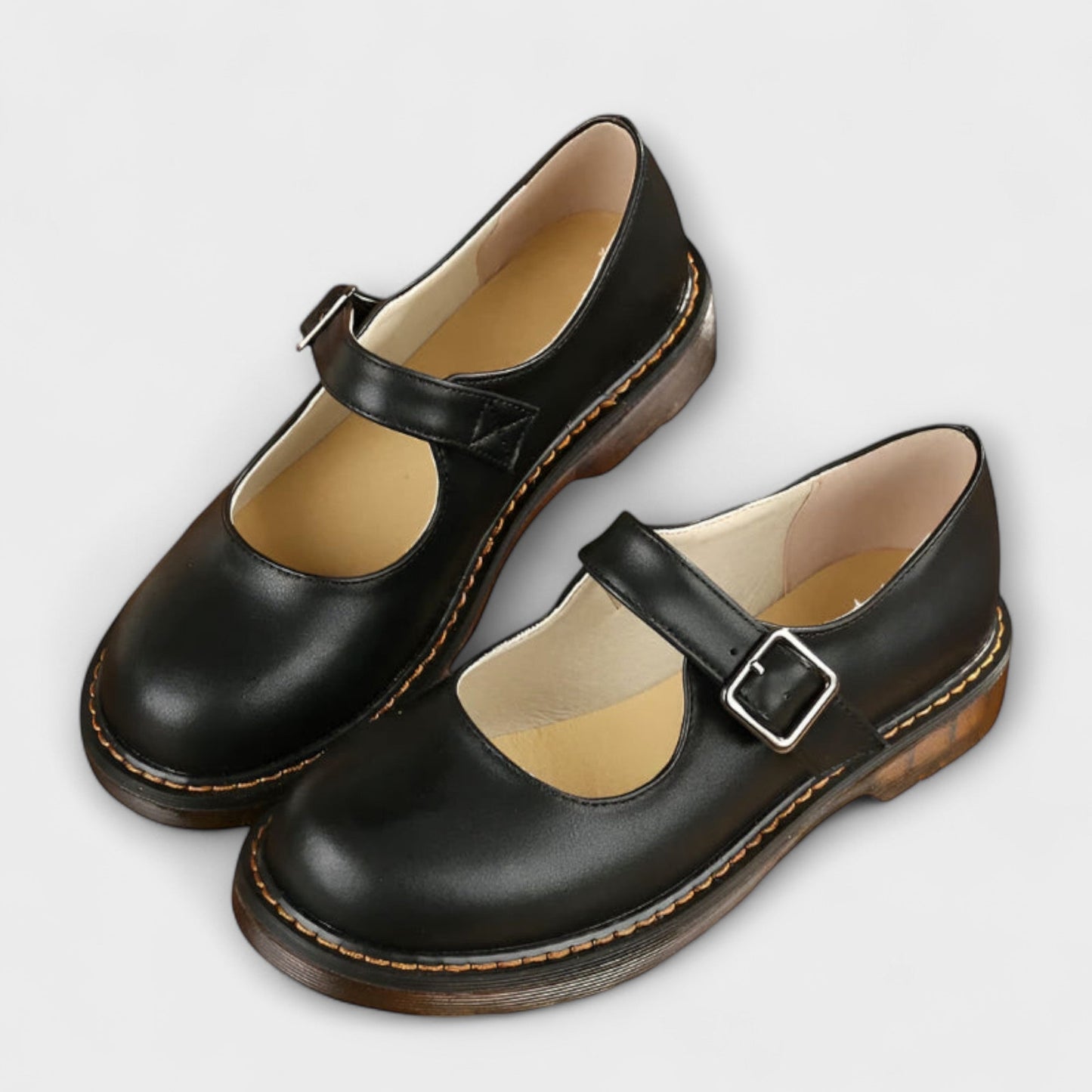 Damen Mary Jane Schuhe Rundzehen