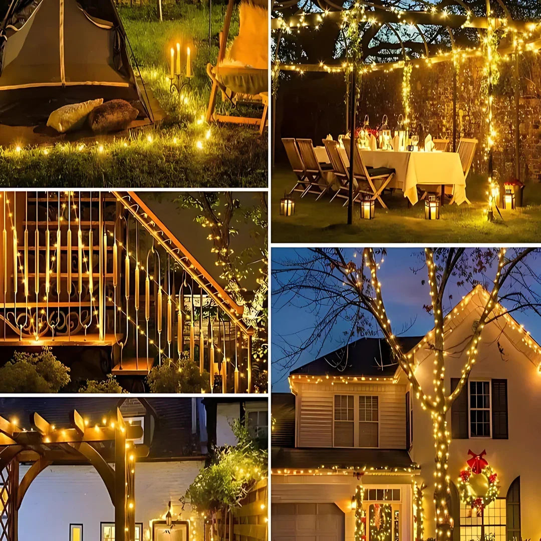 Weihnachtsbeleuchtung Solar Lichterkette Außen