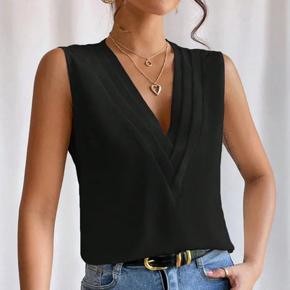 Norvielle Damen Ärmellose Bluse Elegantes Design