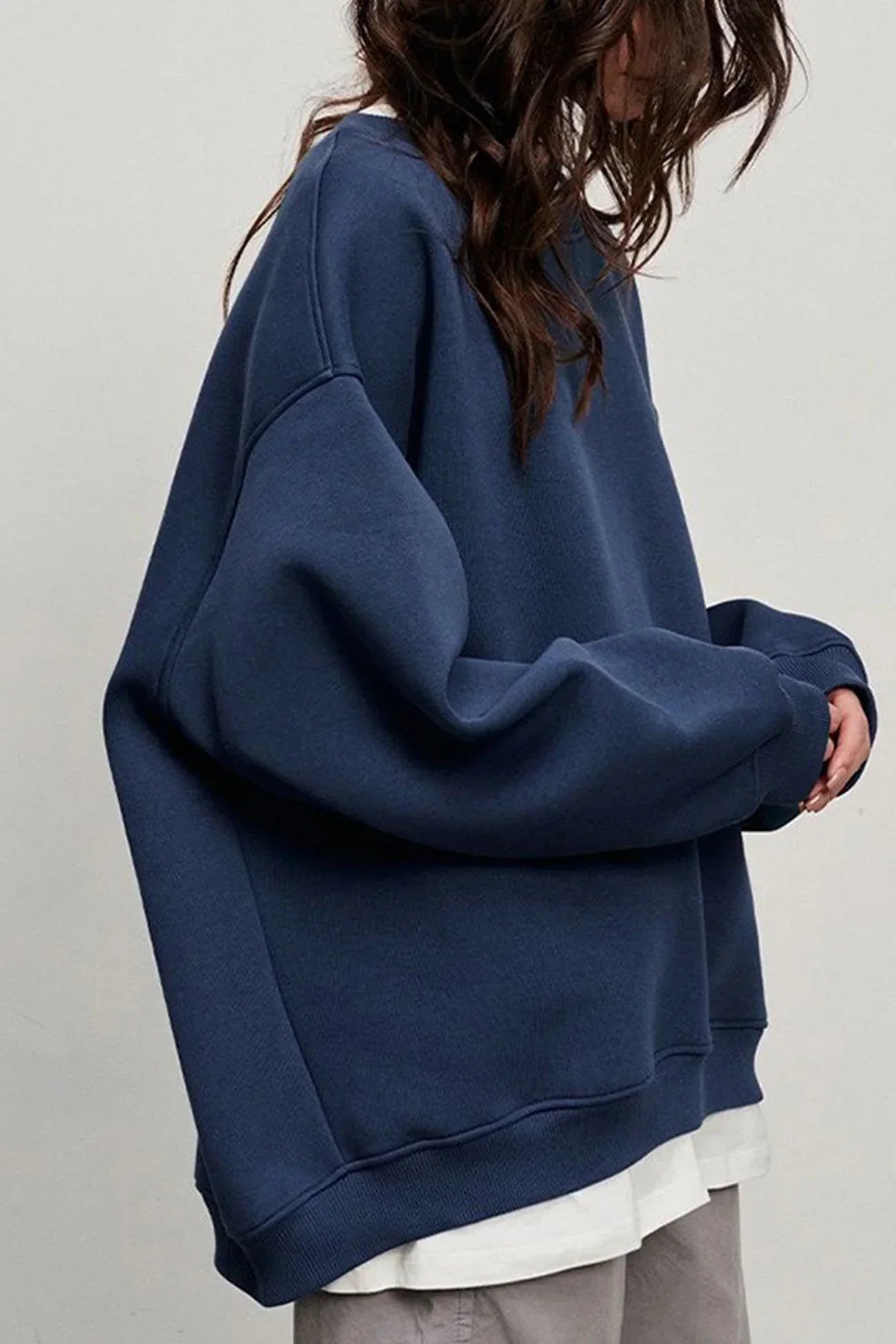 Norvielle Damen Oversize Sweatshirt Rundhalsausschnitt