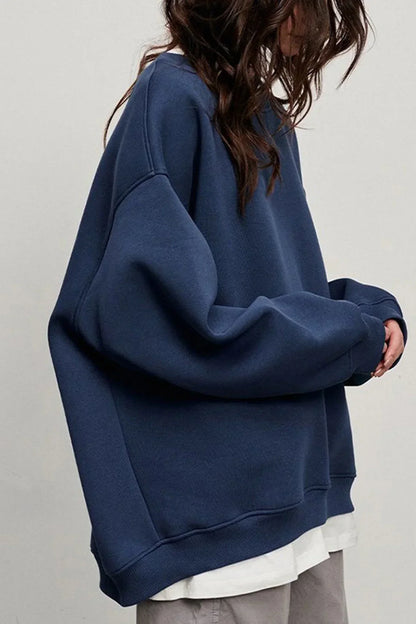 Norvielle Damen Oversize Sweatshirt Rundhalsausschnitt