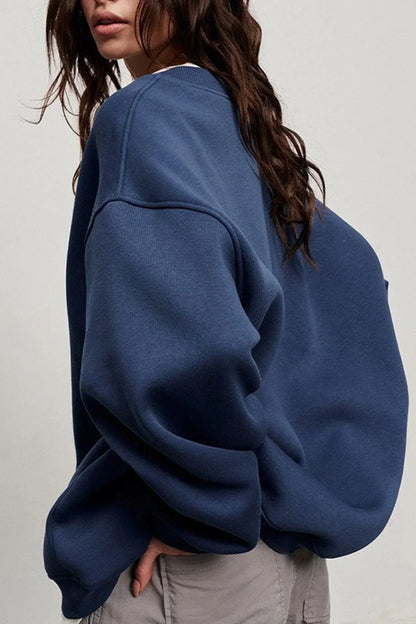 Norvielle Damen Oversize Sweatshirt Rundhalsausschnitt