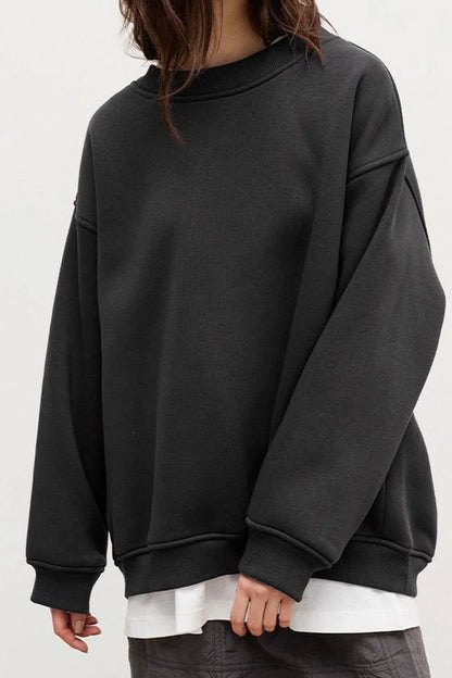 Norvielle Damen Oversize Sweatshirt Rundhalsausschnitt