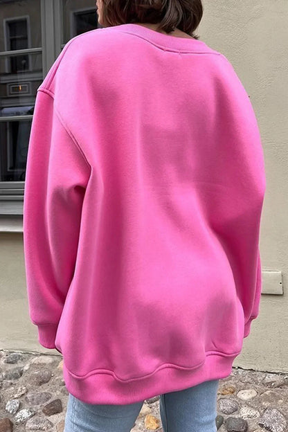 Norvielle Damen Oversize Sweatshirt Rundhalsausschnitt