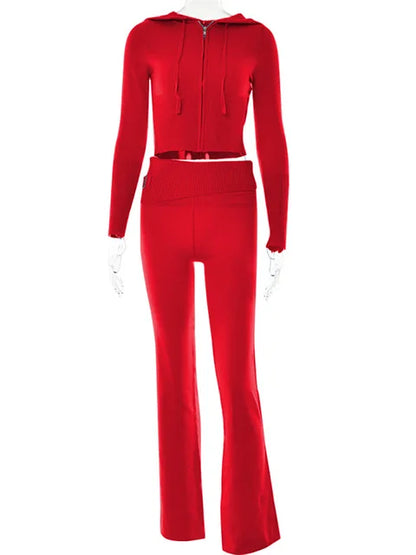Damen Trainingsanzug Crop Schlaghose Trendig