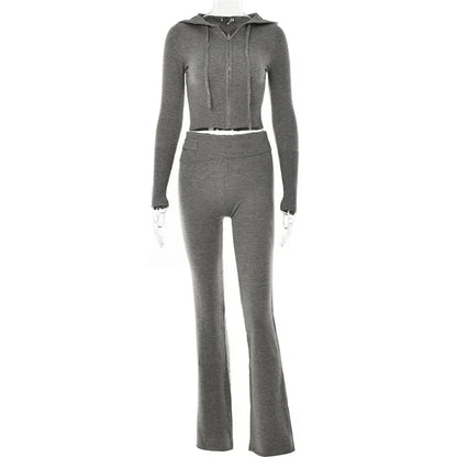 Damen Trainingsanzug Crop Schlaghose Trendig