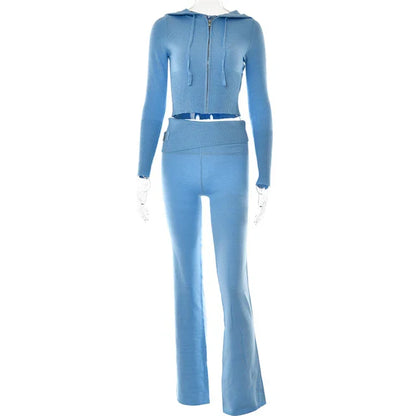 Damen Trainingsanzug Crop Schlaghose Trendig