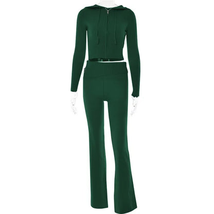 Damen Trainingsanzug Crop Schlaghose Trendig