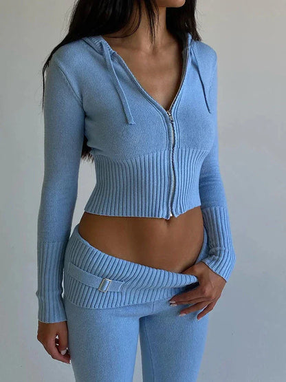Damen Trainingsanzug Crop Schlaghose Trendig - Norvielle