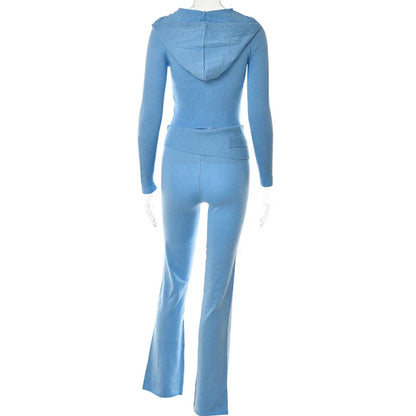 Damen Trainingsanzug Crop Schlaghose Trendig