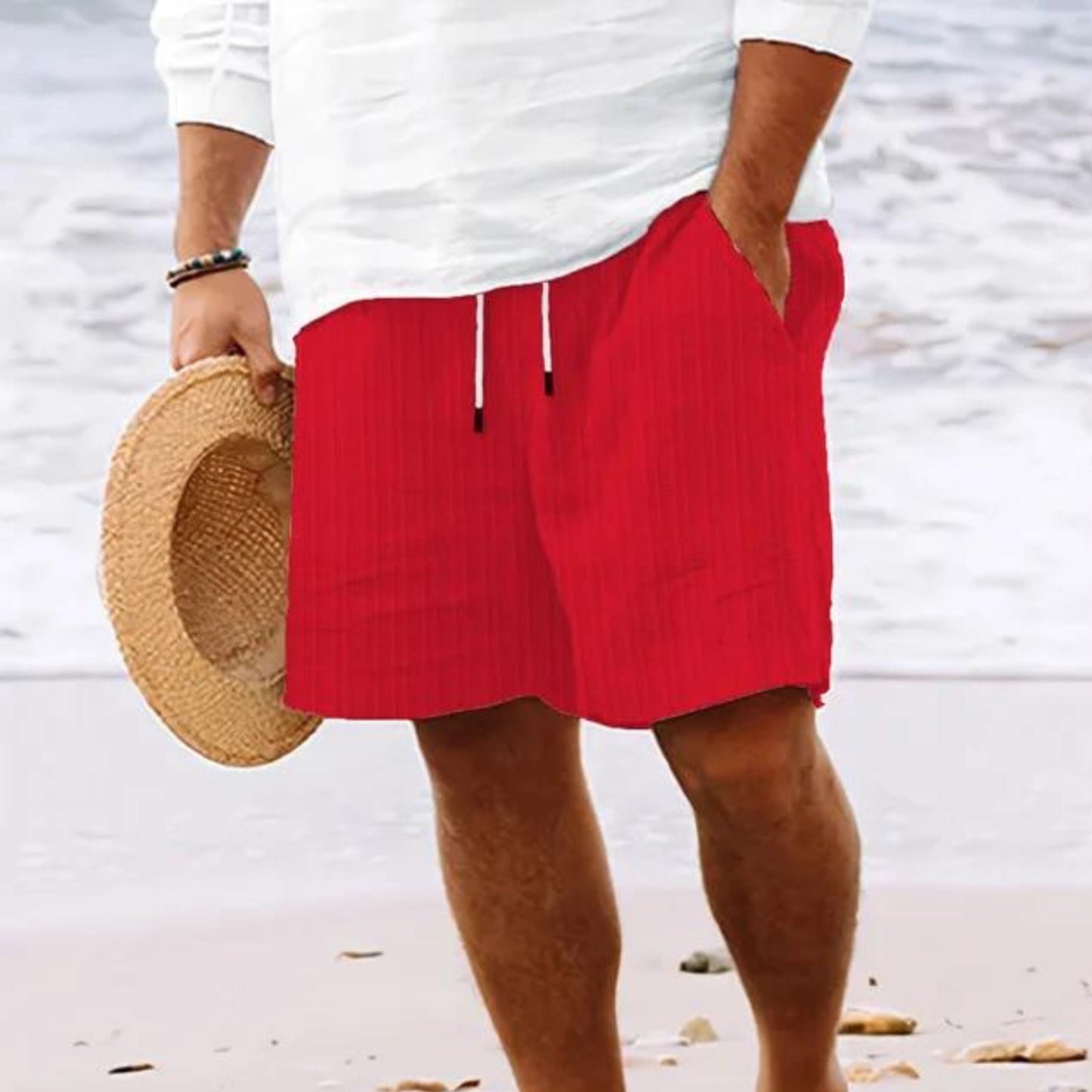 Herren Shorts Leicht Baumwolle Bequem Freizeit Schwarz - Norvielle
