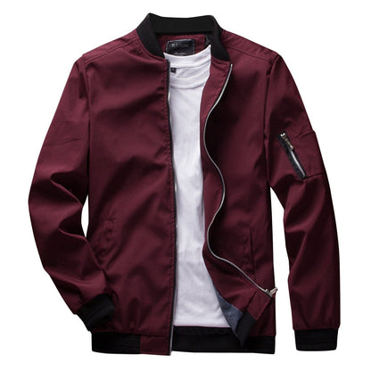 Sommerjacke - Leichtgewicht - Zip-Up - Bomberjacke - Herrenjacke-Rot-M-Chaps Herrenmode