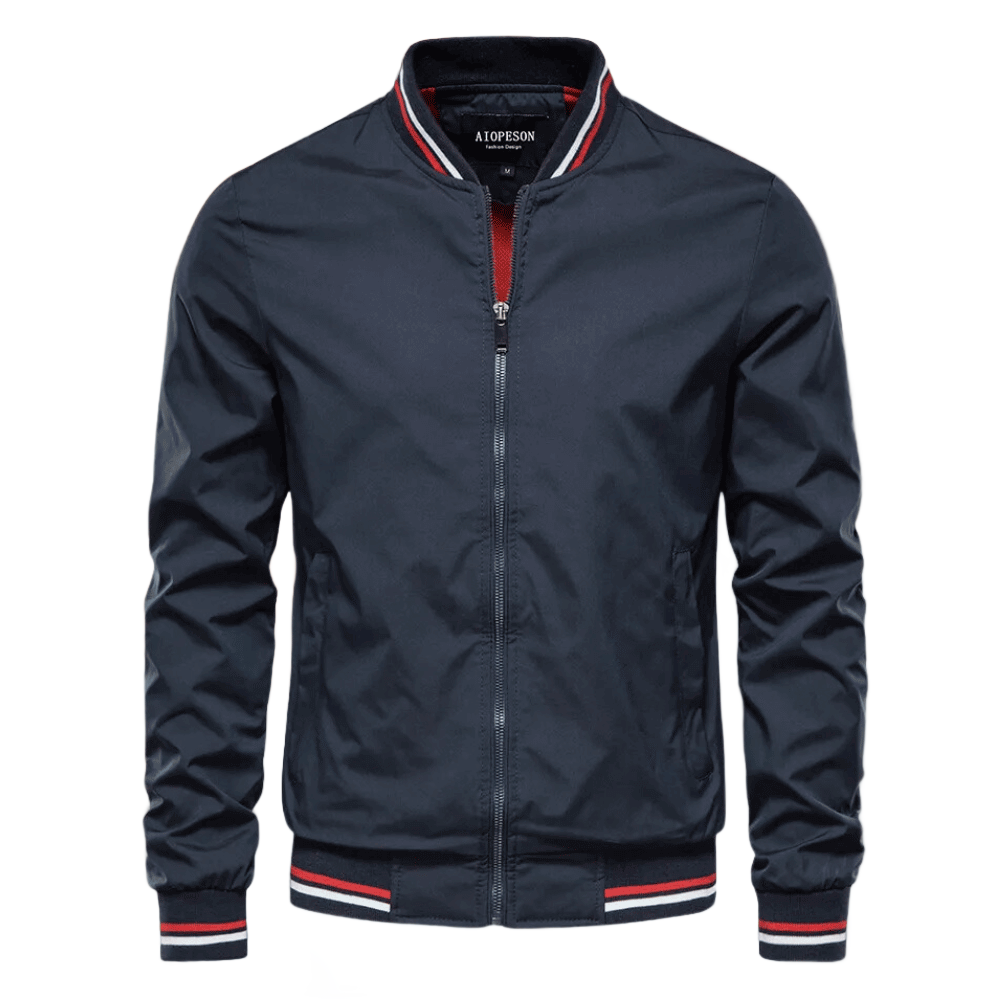 Herren Bomberjacke Nylon Reißverschluss Sommer Schwarz - Norvielle
