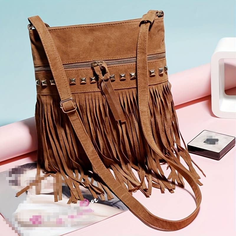 Norvielle Damen Vintage-Tasche Stilvoll Leder Braun - Norvielle