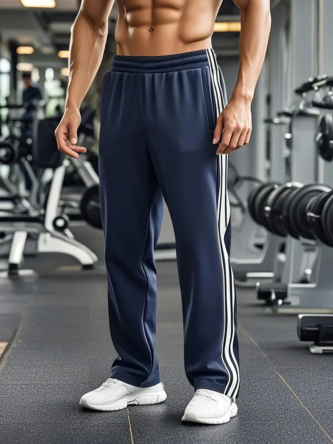 Herren Sporthose Elastisch Mit Kordelzug Bequem Schwarz - Norvielle
