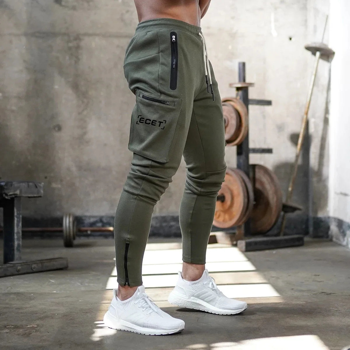 Herren Jogginghose Slim Fit Sportlich Reißverschlusstaschen