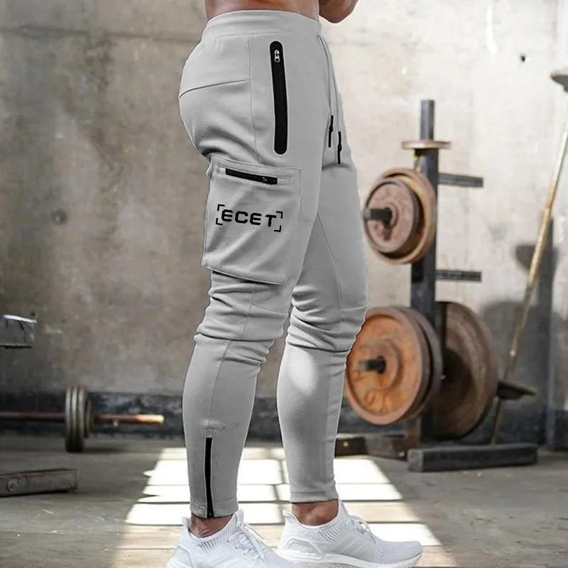 Herren Jogginghose Slim Fit Sportlich Reißverschlusstaschen