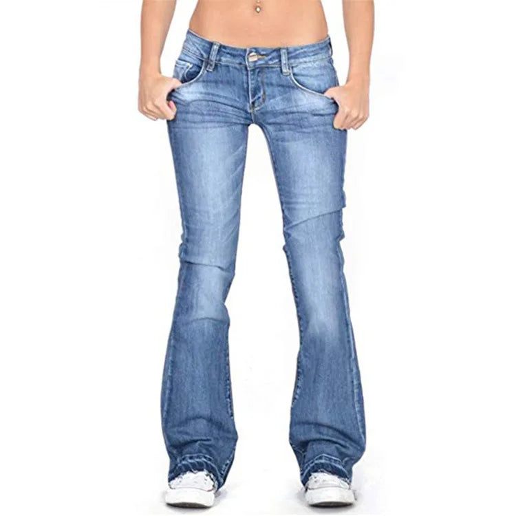 Damen Flare Jeans Lässig Vintage Stil