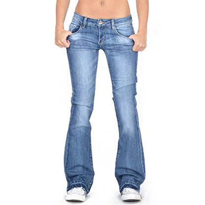 Damen Flare Jeans Lässig Vintage Stil