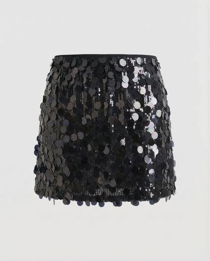 Norvielle Damen Minirock Pailletten Elegant