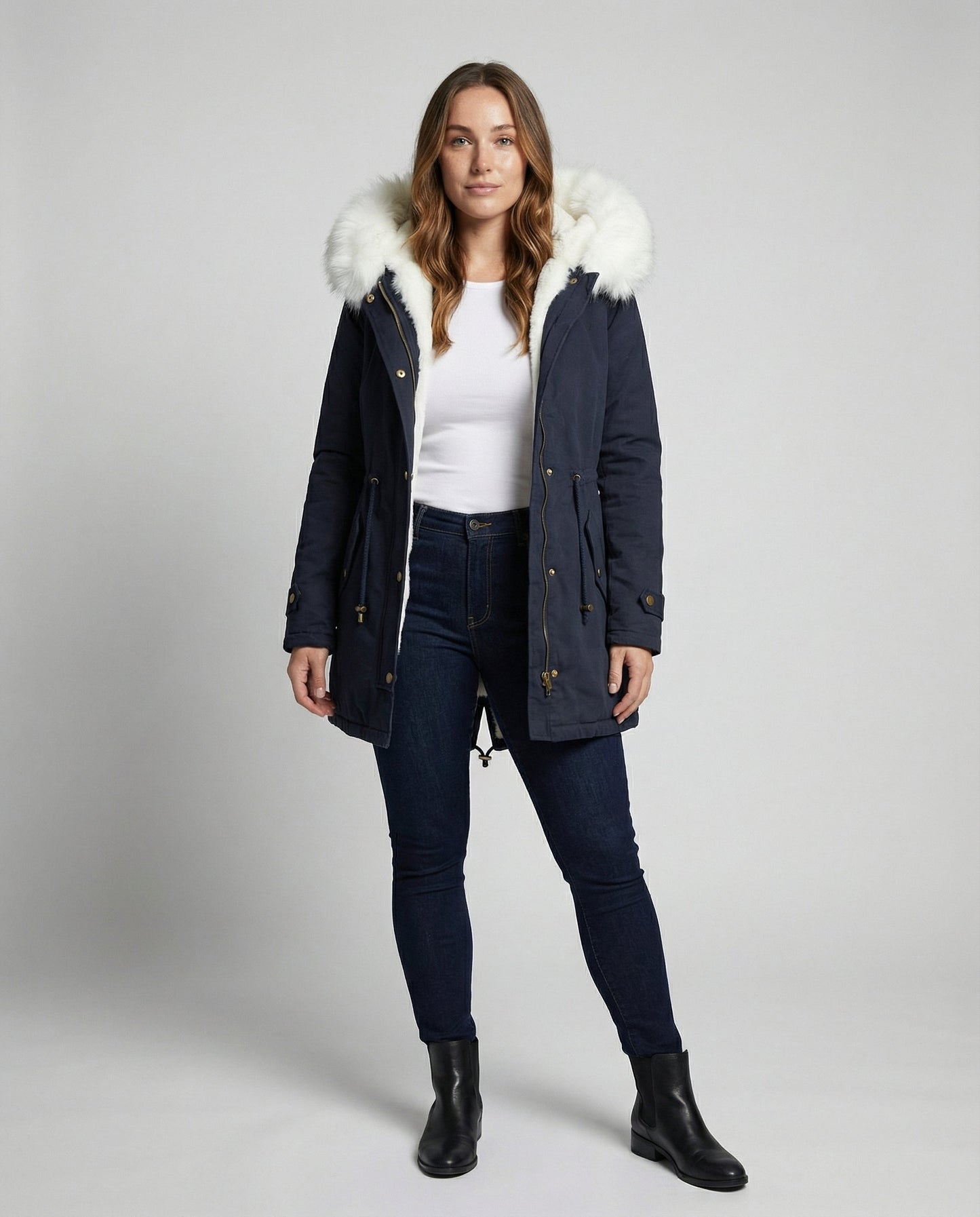 Damen Winterjacke Mittellang Warm