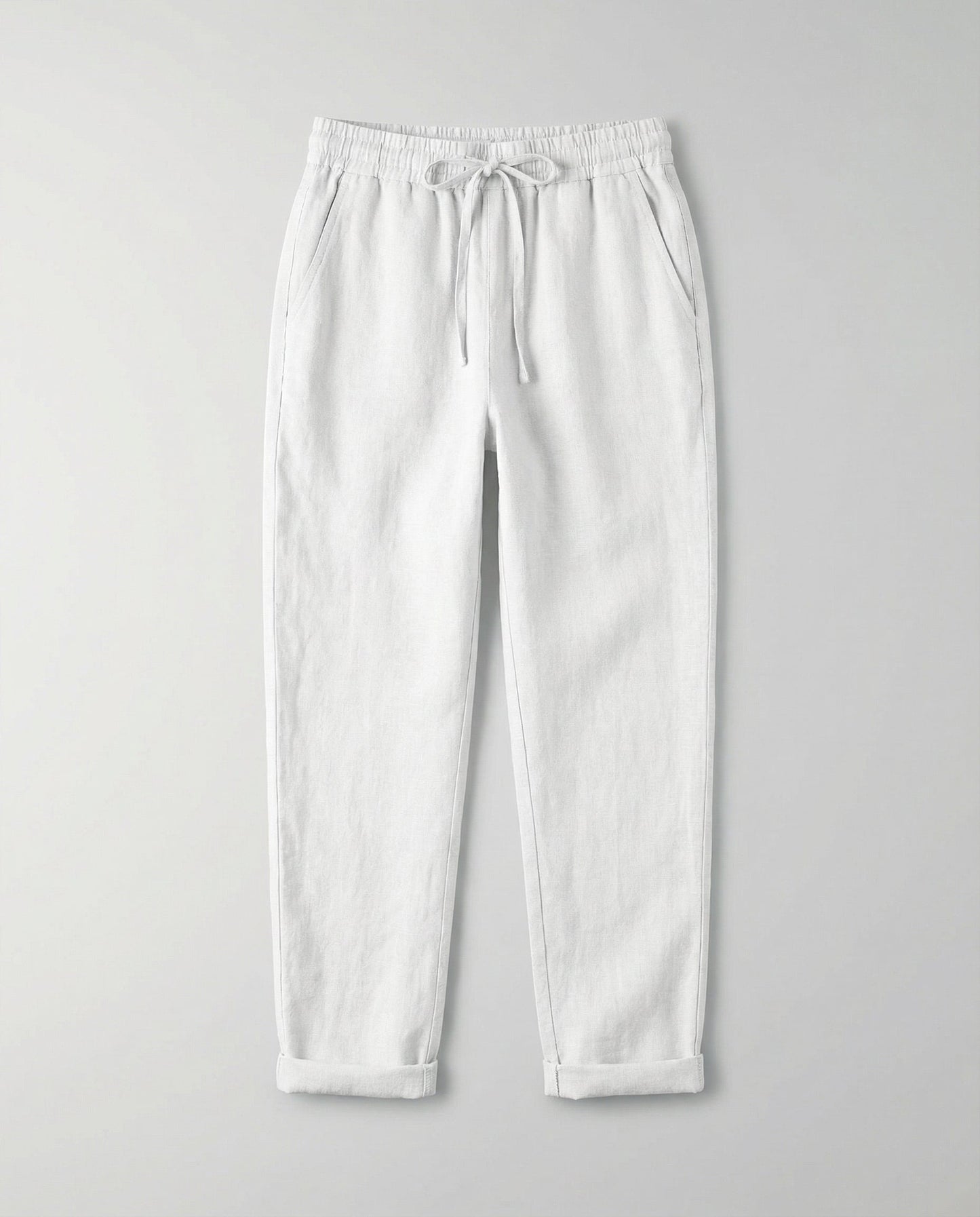 Damen Leinenhose Luftig Sommer Beige