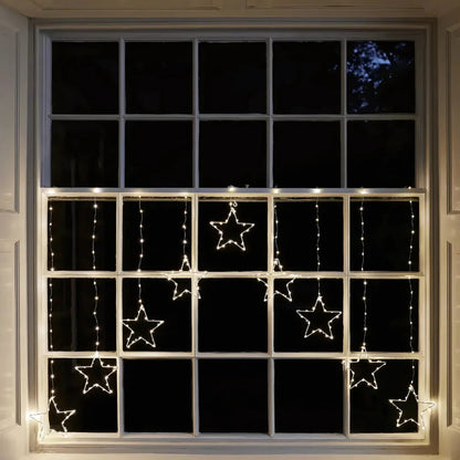 Weihnachts LED Lichterkette Sternvorhang Dekoration