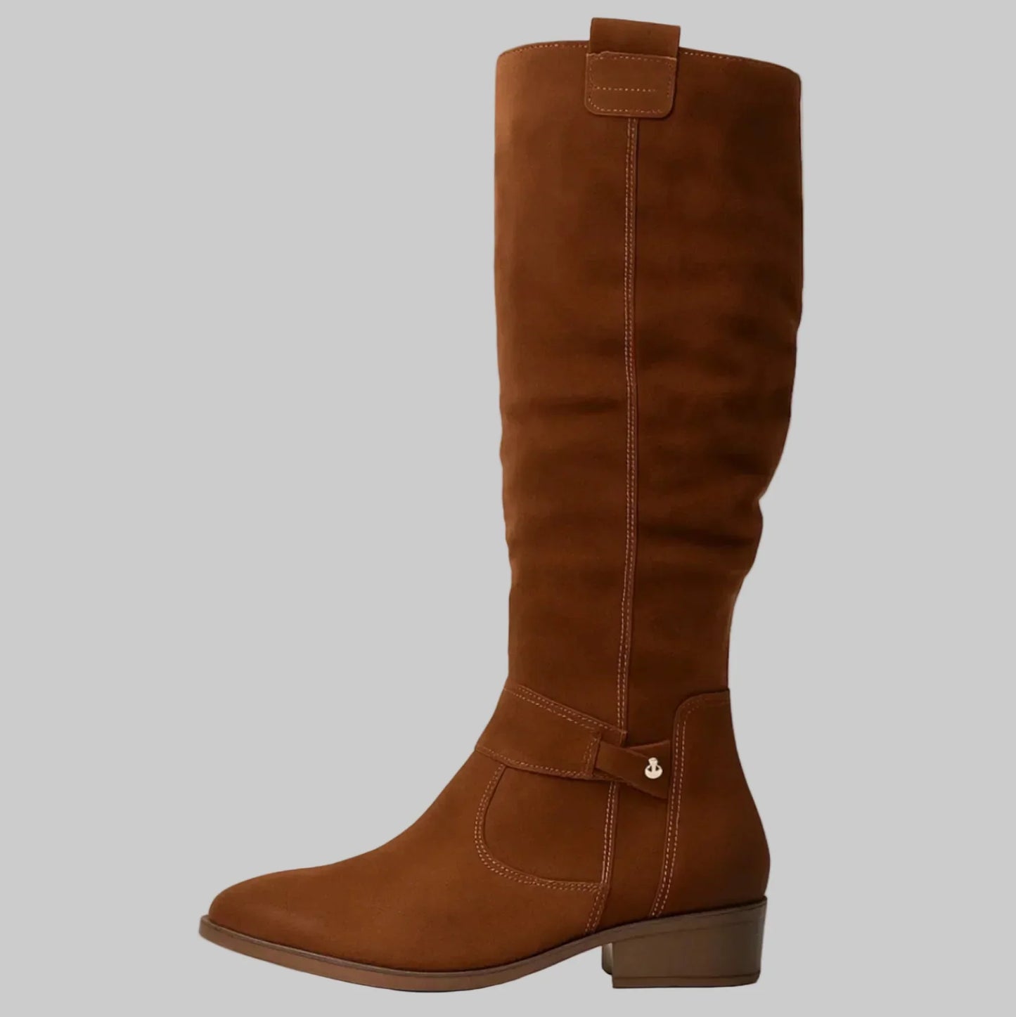 Damen Stiefel Kniehoch Blockabsatz