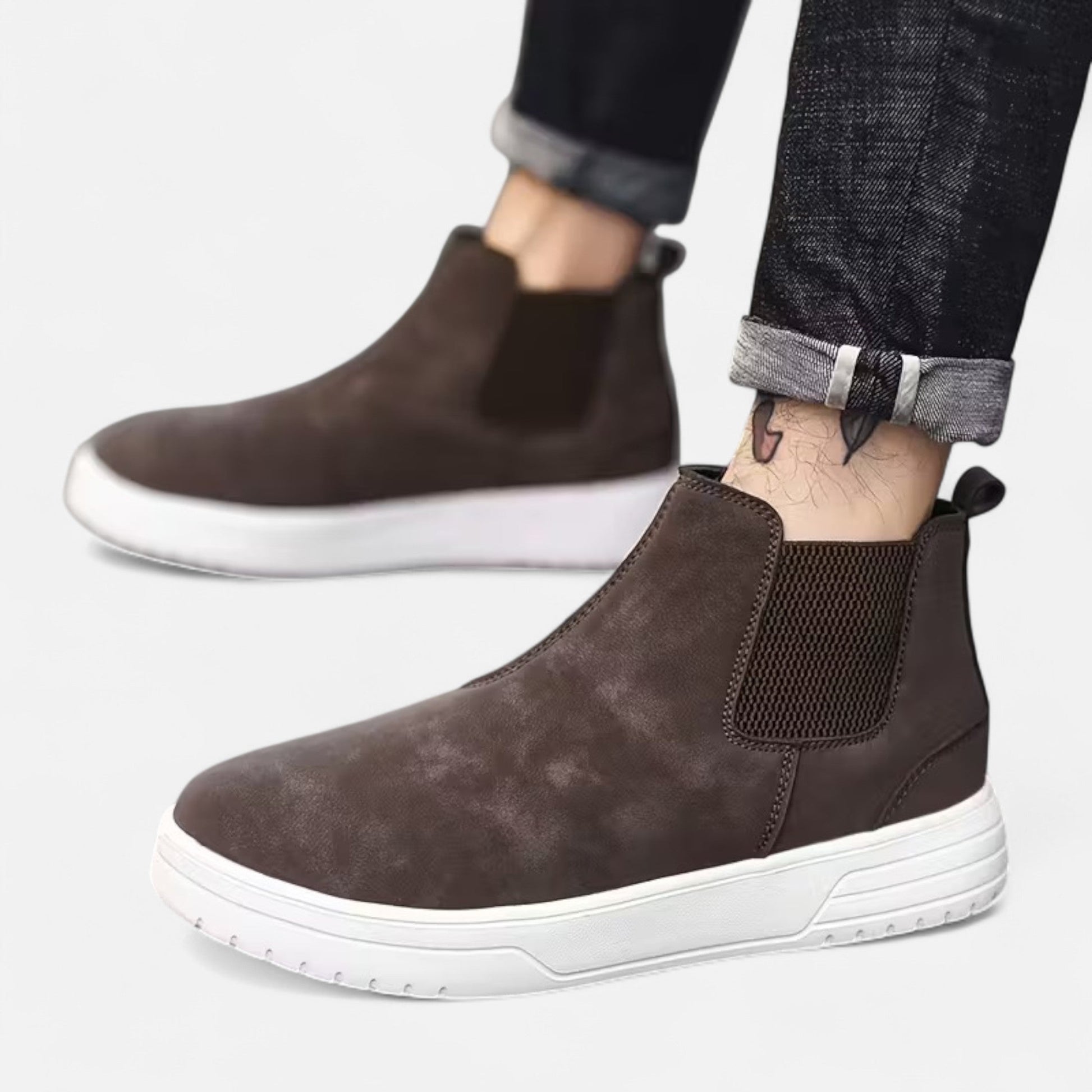 Herren Stiefeletten Gummisohle Schwarz - Norvielle