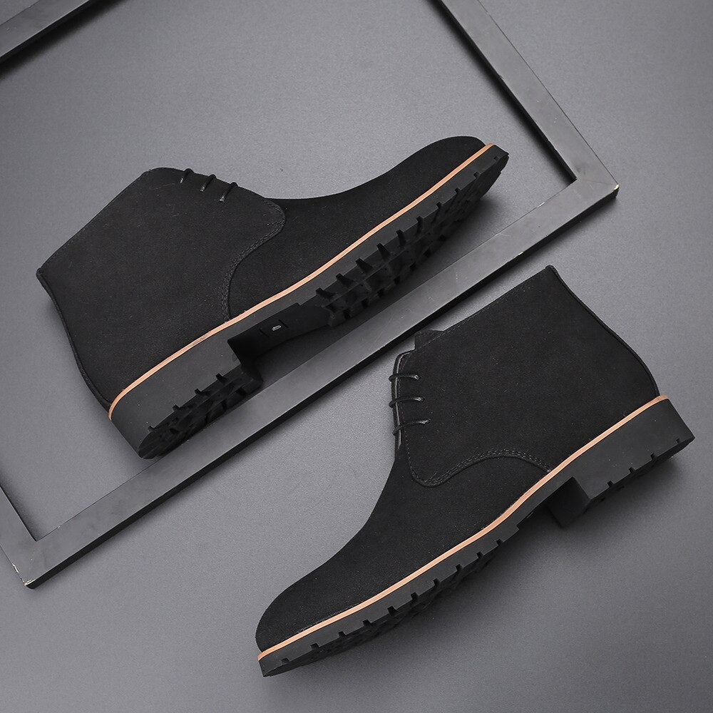 Herren Schnürstiefel Wildleder Schwarz - Norvielle