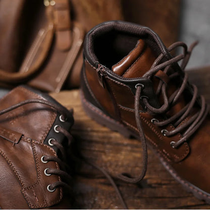 Stiefeletten – Schnürstiefel für Herren in Schwarz und Braun-Chaps Herrenmode