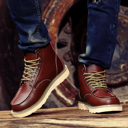 Herren Stiefeletten Knöchelhöhe Schnürung Profilsohle