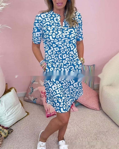 Norvielle Damen Blumenkleid Digitaldruck Sommer - Norvielle