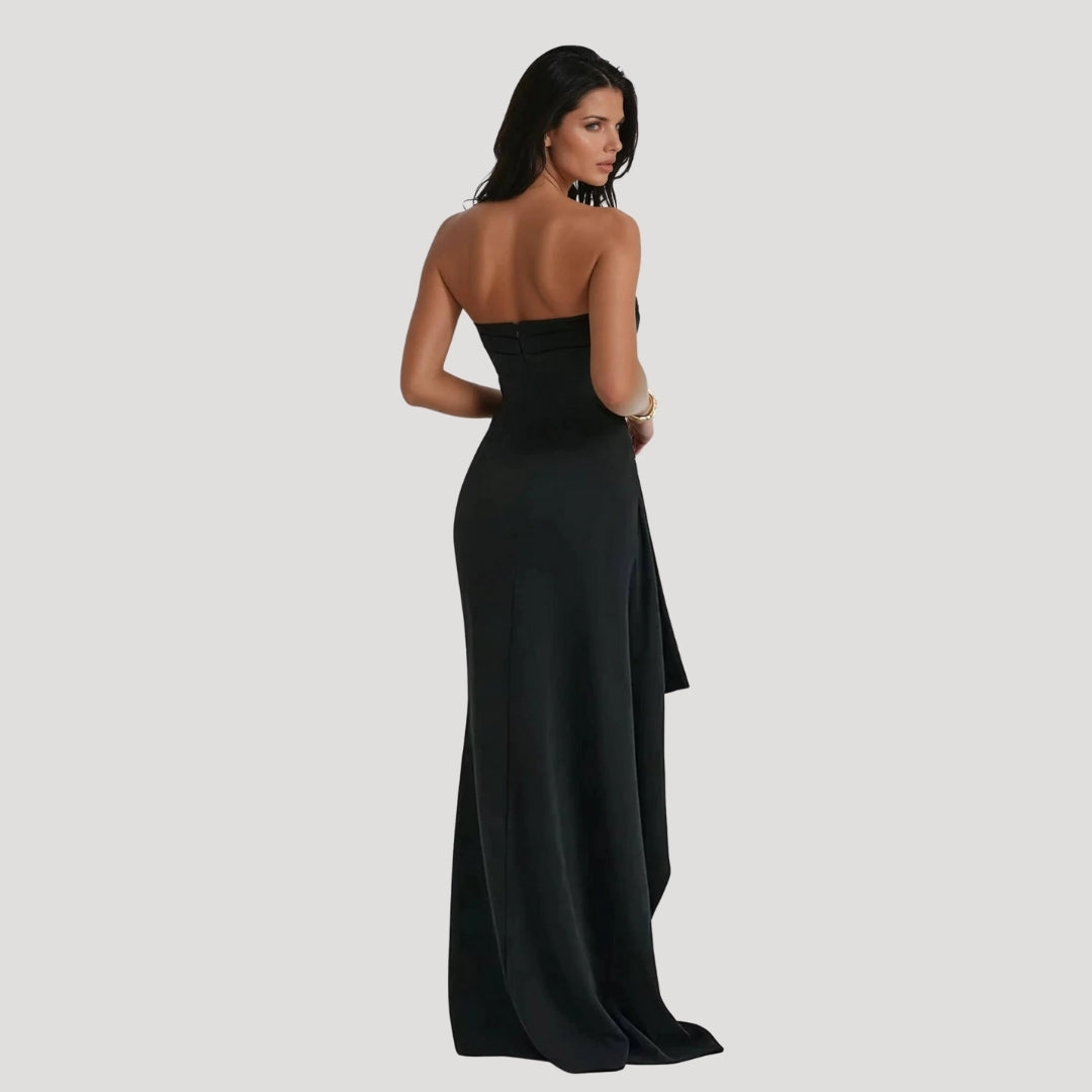 Damen Trägerloses Maxikleid Hochzeitsgastkleid