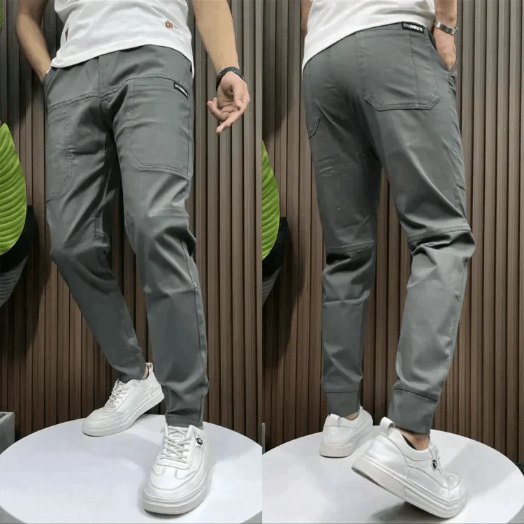 Herren Slim Fit Jogginghosen Stretch Bequem Schwarz - Norvielle