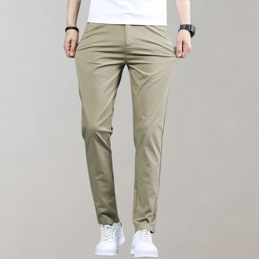Herren Chino-Hosen Skinny Elastische Taille Stretch Schwarz - Norvielle
