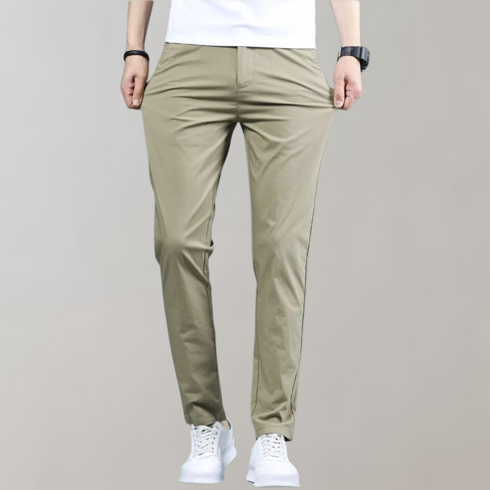 Herren Skinny-Chinohose Stretch gerades Bein Schwarz - Norvielle