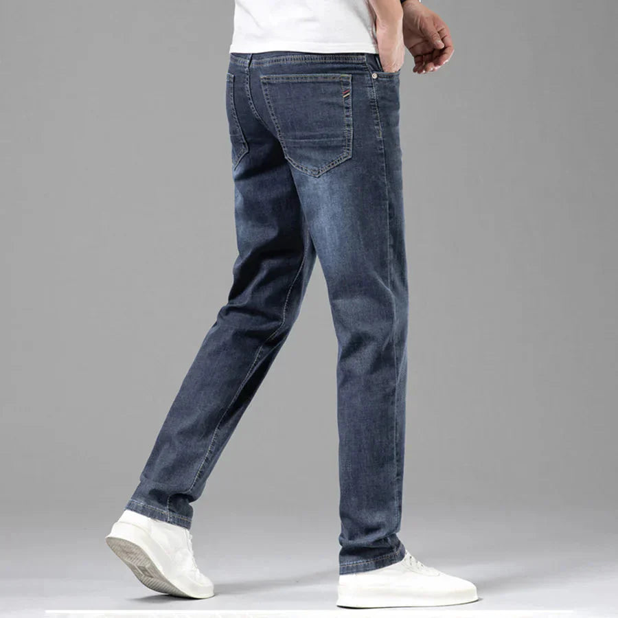 Herren Stretchjeans Normale Passform Gerade Bein Schwarz - Norvielle