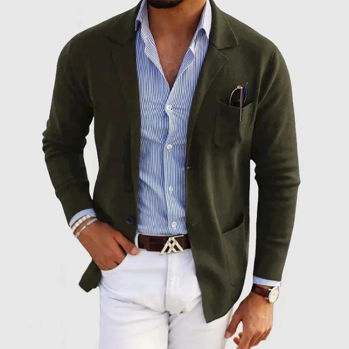 Strickjacke | Button-Up | Taschen | Strickjacke | Herrenbekleidung-Schwarz-XS-Chaps Herrenmode