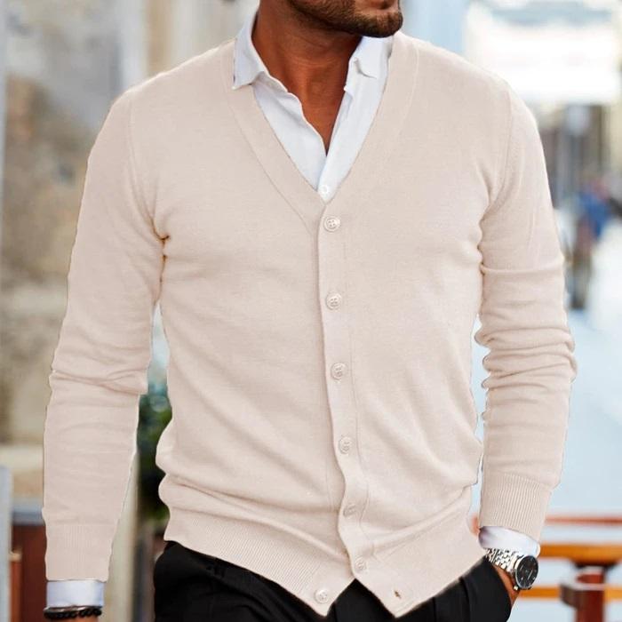 Strickjacke | Button-Up | V-Ausschnitt | Stylische Strickjacken für Männer | Herrenbekleidung-Chaps Herrenmode