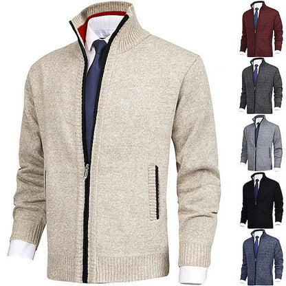 Herren Strickjacke Stehkragen Mit Taschen - Norvielle
