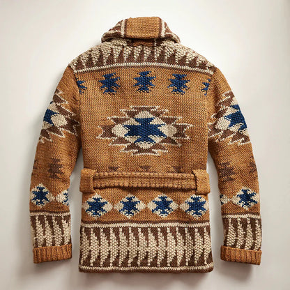 Strickjacke - Herren Strickjacke mit Knopfleiste und Gürtel-Chaps Herrenmode