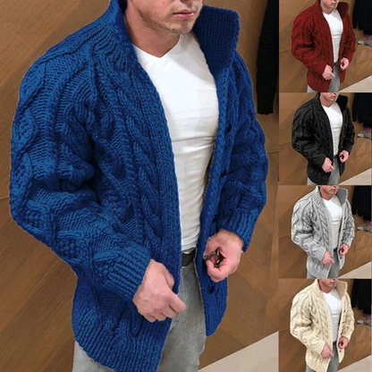 Strickjacke | Knopfleiste | Zopfmuster | Grobstrickjacke | Herrenstrickjacke-Chaps Herrenmode