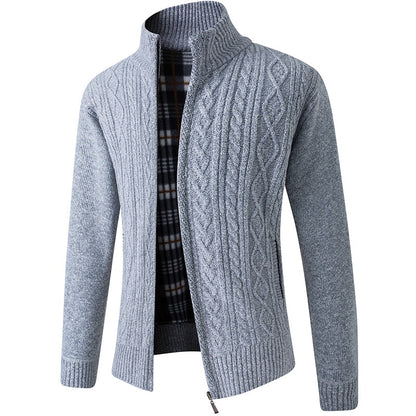 Herren Strickjacke Reißverschluss Winter Schwarz - Norvielle