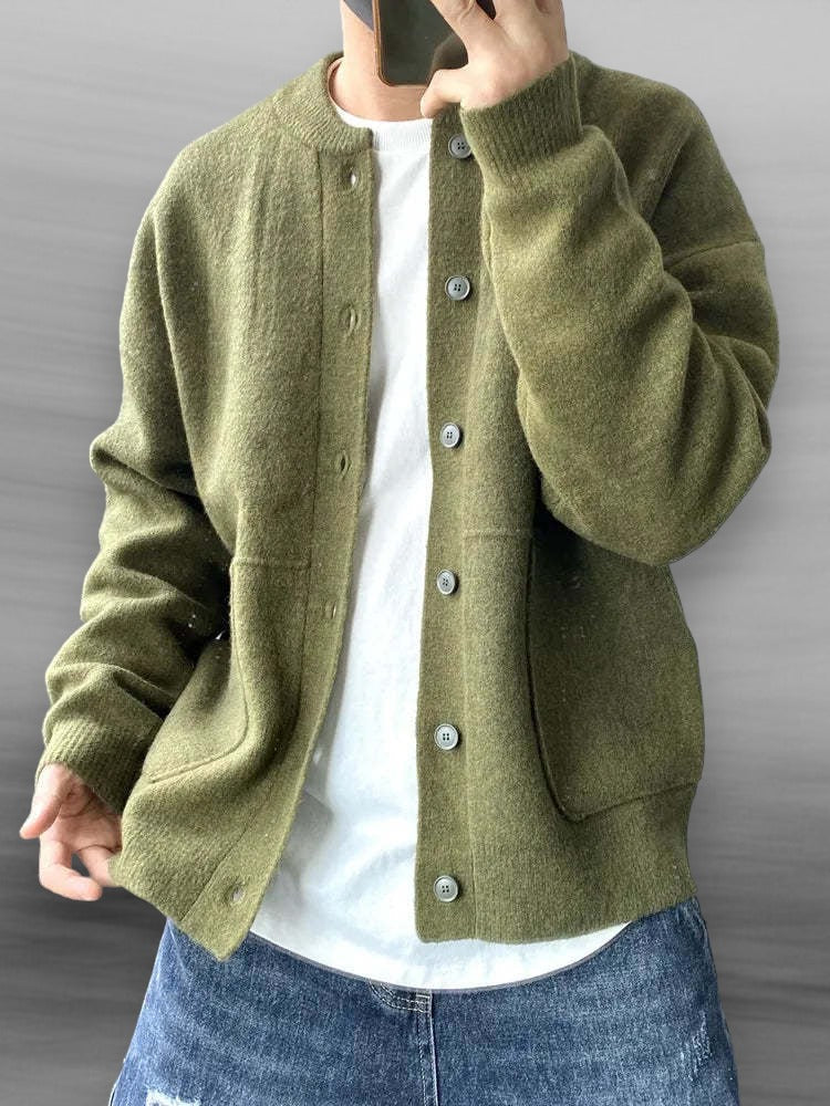 Herren Strickjacke Relaxed Fit mit Taschen und Knöpfen - Norvielle