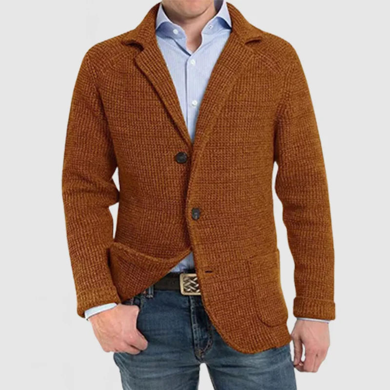 Herren Strickjacke Warm Grobgestrickt Mit Knöpfen - Norvielle