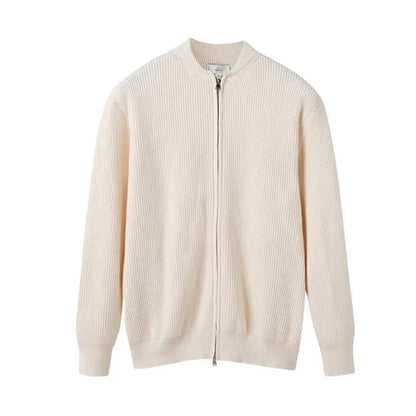 Herren Strickjacke Weich Langarm Reißverschluss Schwarz - Norvielle